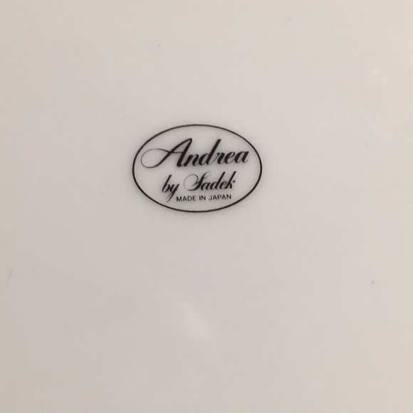 Andrea by Sadek porcelain floral cake plate trimmed in gold w/matching server - Picture 3 of 7